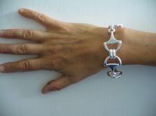 Silver bracelet with horsebit, made in Italy