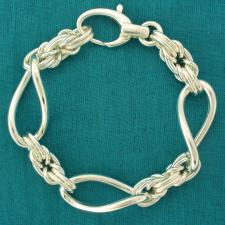 Sterling silver bracelet. Byzantine & oval link bracelet.