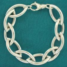 Sterling silver women's bracelet. Handmade ogival link bracelet