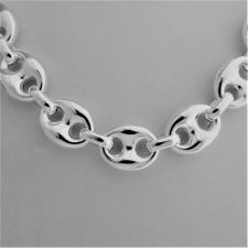 Collana girocollo maglia marina in argento larghezza 12mm