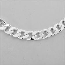 Sterling silver solid diamond cut curb necklace 8mm