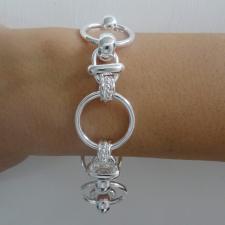 Handmade 925 sterling silver bracelet. Round link bracelet 22mm.