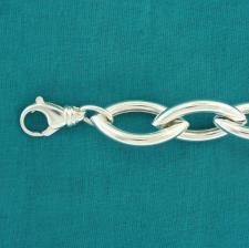 Sterling silver women's bracelet. Handmade ogival link bracelet