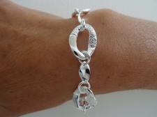 Croco texture link bracelet in sterling silver