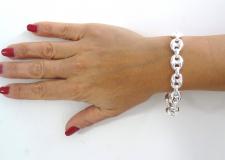 Solid sterling silver mariner link bracelet 12mm