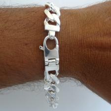 Sterling silver men's curb bracelet 12mm