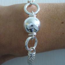 Catena bracciale maglia pop corn in argento