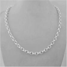 Solid sterling silver oval rolo link necklace 6mm. Oval belcher necklace.
