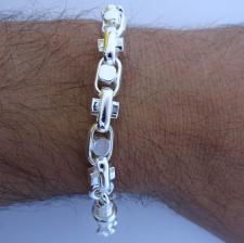 Handmade sterling silver men's bracelet made in Italy