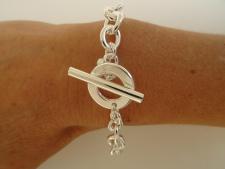 Bracciale maglie ovali argento chiusura t-bar