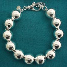 Sterling silver bead bracelet for woman - 14mm