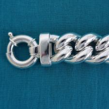 Sterling silver hollow curb bracelet