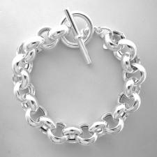 Bracciale chiusura a barretta e catena tonda in argento 925