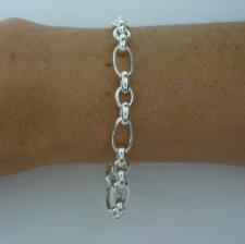 Figaro oval bracelet in solid silver