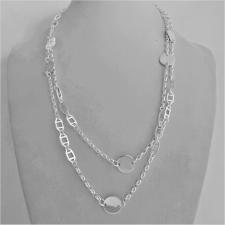Sterling silver necklace. Circles and hexagons. Length: 90 cm.