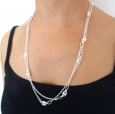 Collana artigianale in argento 925 MASSICCIO. Catena maglie ovali 2,7mm e maglie marine 8mm. LUNG...