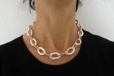 Sterling silver handmade necklace oval link 15mm