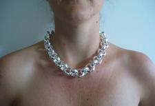Silver belcher necklace
