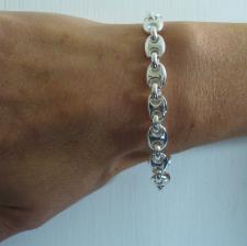 Sterling silver women's bracelet. Mariner link bracelet 7,5mm.