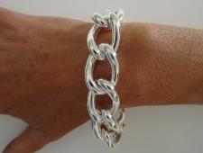 925 sterling silver curb bracelet 18mm.