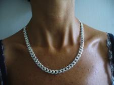 Sterling silver solid curb necklace 8mm