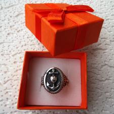 Anello uomo chevalier argento ancora e cuore