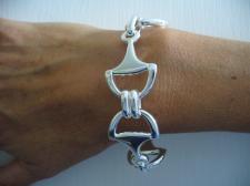 Silver bracelet with horsebit, made in Italy