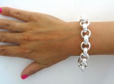 Bracciale chiusura a barretta e catena tonda in argento 925
