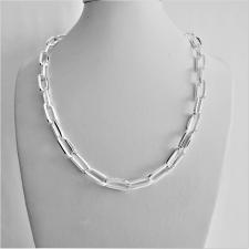 Sterling silver rectangular link necklace 7,2mm. Length 45 cm.