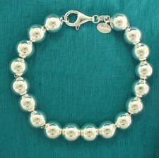 Sterling silver bead bracelet for woman - 10mm