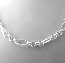 Collana in argento 925 massiccio catena figaro alternata 4+1