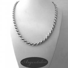 Solid 925 silver rope chain necklace 5mm