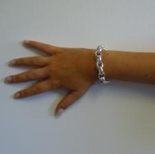 Sterling silver oval belcher bracelet 