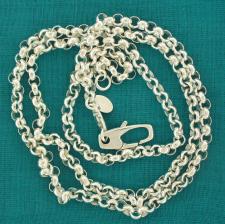 Collana lunga argento 925 maglia tonda.