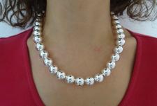 925 sterling silver ball bead necklace 14mm