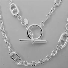 Sterling silver anchor chain toggle necklace 