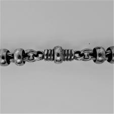 Oxidized sterling silver men's bracelet 9mm.