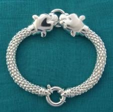 Silver pop corn bracelet
