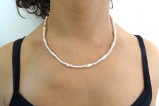 Collana catena in argento sfere e ovaline 