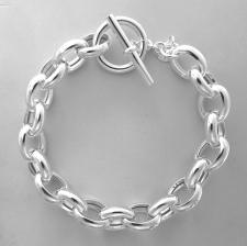 Chiusura a barretta bracciale in argento 925 rolo ovale 10mm
