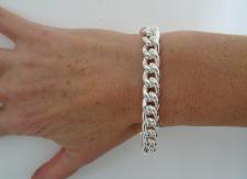 Sterling silver curb link toggle bracelet 