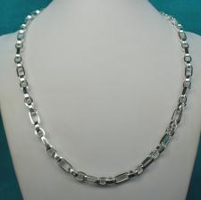 Solid silver men's chain necklace