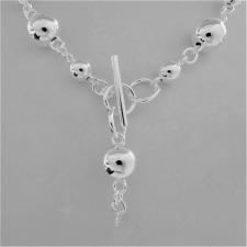 Collana sfere palline argento chiusura t bar toggle