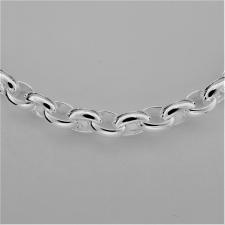 925 silver oval rolo link chain