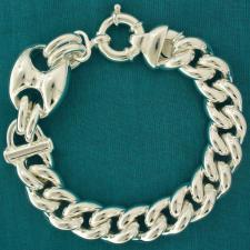 Bracciale argento 925 maglia marina 19mm e grumetta 12mm.