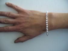 Sterling silver bead bracelet 6mm for woman