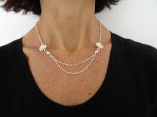 Collana argento 925 con fiori.