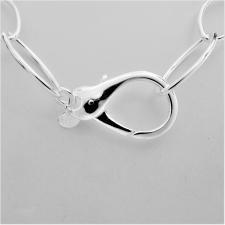 Solid sterling silver link chain necklace made in italy