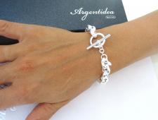 Bracciale catena ovale e barretta in argento 925