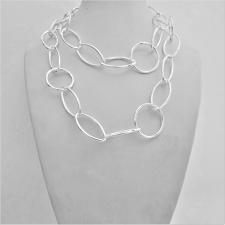 Solid sterling silver link chain necklace made in italy